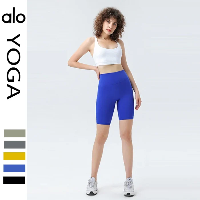 ALO Yoga Five Point Leggings Women Cycling Shorts Hip Lift Shorts Pants Gym Run Sports Fitness Pants Tight Riding Shorts Women