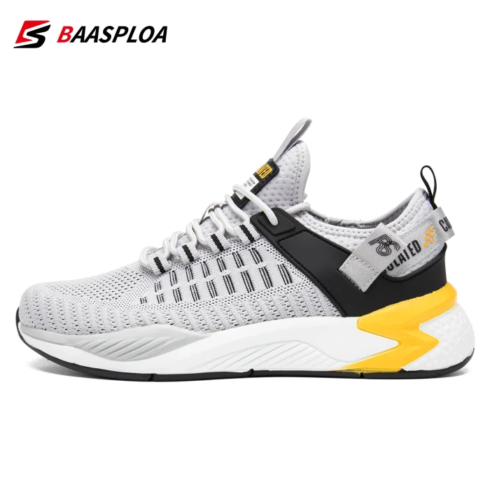 Baasploa Men's Running Shoes Lightweight Breathable Sneakers Mesh Wear-resistant Casual Male Non-slip Tennis Walking Shoes
