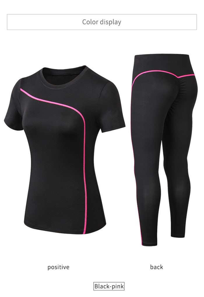 Yoga Set Quick Dry 2 Piece Female Short-sleeved long Pants Outdoor Sportswear Fitness suit Plus Size Sport outfit for woman
