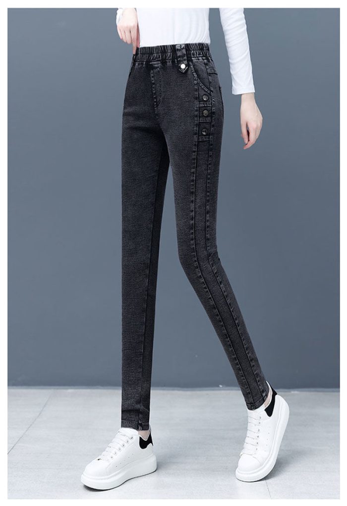 Oversized 34 Women's Slim Pencil Jeans High Waist Stretch Skinny Denim Trousers Autumn New Vintage Casual Vaqueros Mujer