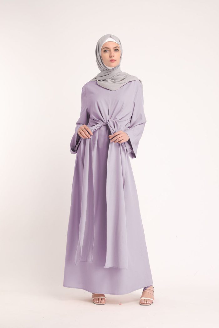 Fake two pieces Muslim Dress Robe Musulmane Turkish Dubai Fashion Silky Muslim kaftan Robe full length Worship Service abaya