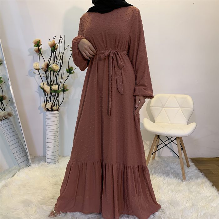Eid Mubarak Abaya Dress Dubai Muslim Women Ruffles Hijab Dresses Turkey Islamic Clothing Caftan Marocain Vestido Musulmane Femme
