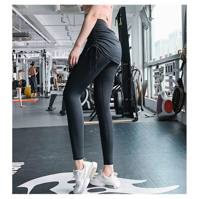 Drawstring Sport Trousers Women's Invisible Open Crotch Outdoor Convenient Yoga Pant High-Waist Quick-Dry Fitness Pant leggings