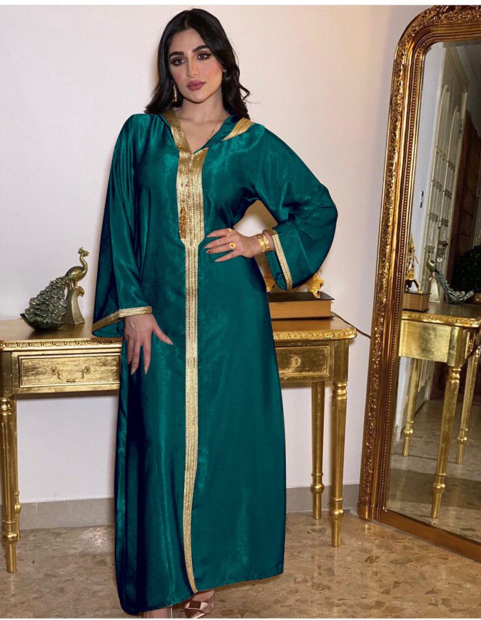 India Turkey Kaftan Abayas Embroidered Muslim Dress Middle Eastern Robe Femme Musulmane Abayas for Women