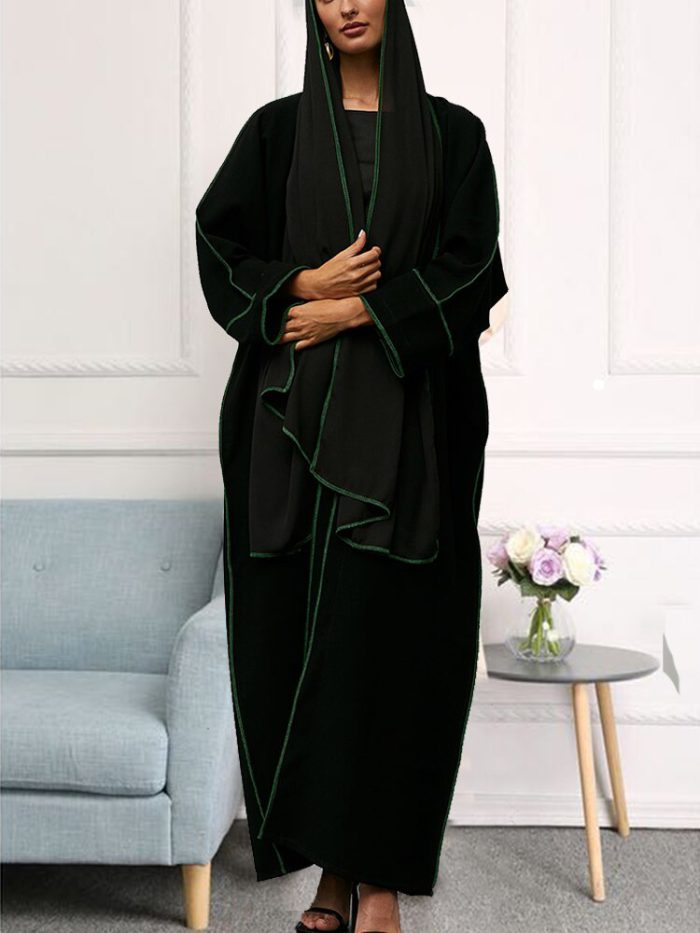 Abayas for Women Double Layers Open Cardigan Kaftan Stitching Dubai Luxury Femme Caftan Marocain Islamic Clothing Muslim Dress