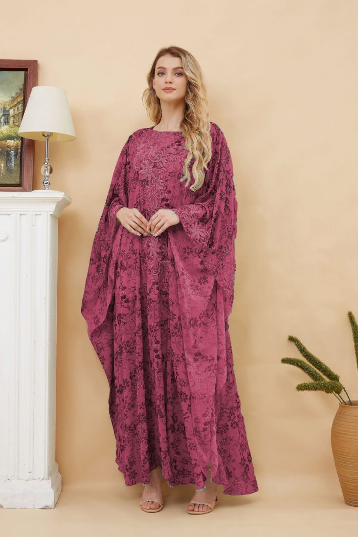 Muslim Dress Women Abaya Kaftan Jalabiya Bat Sleeve Ramadan Dresses Caftan Marocain Embroidered Robe Dubai Turkey Abayas Eid