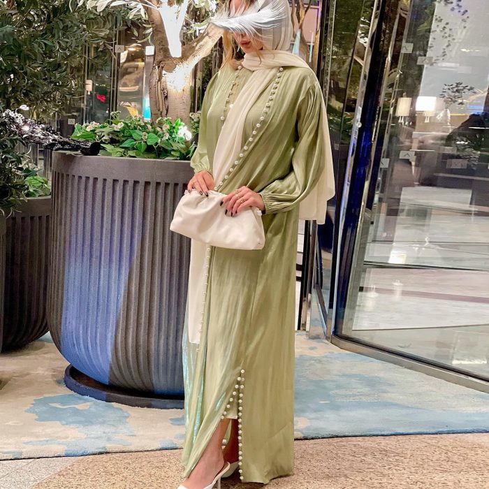 Morocco Caftan Muslim Abaya Women Dress 2 Piece Set Abayas Gowns Dubai Arabic Silk Satin Kimono Cardigan Robe Outwear Autumn