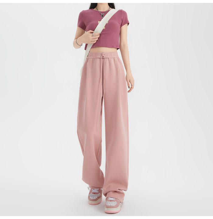 Women's Pants Wide Leg Straight Sweatpants For Women High Waist Trousers Pink Korean Loose Pants For Womens 2023 Sweatpants
