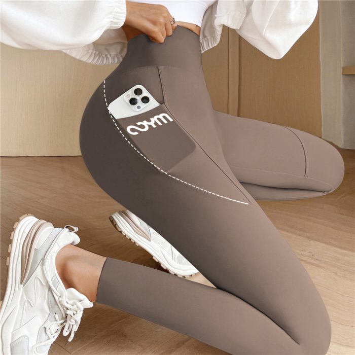 Women Yoga Leggings With Pocket Slim Shark Pants High Waisted Hip Lifting Exercise Yoga Pants Fitness Running Sports Tights Pant