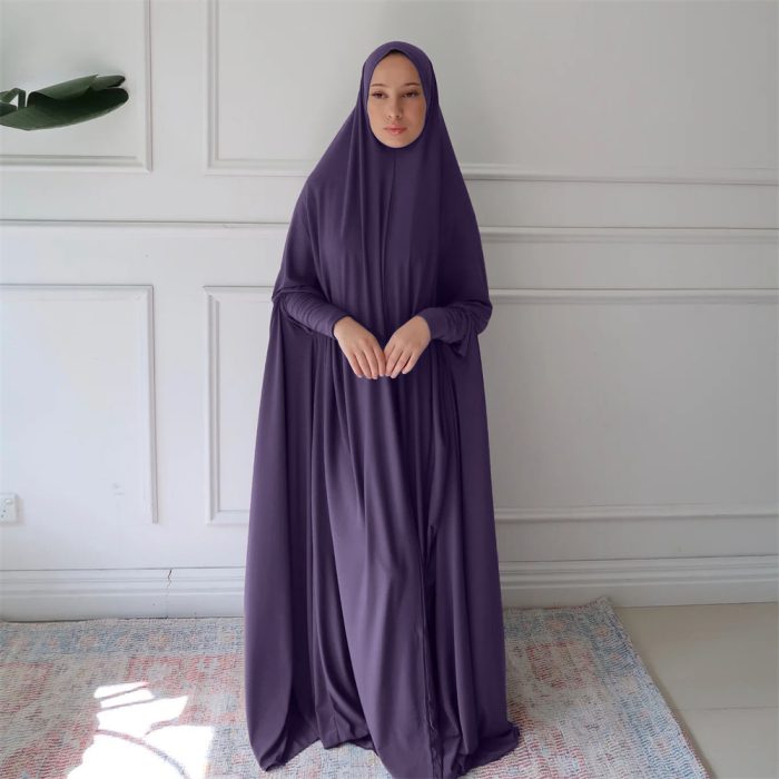 Muslim Women Jilbab Prayer Dress Hijab Hooded Abaya Ramadan Eid Islamic Clothing Dubai Saudi Black Robe Turkish Modes Dresses