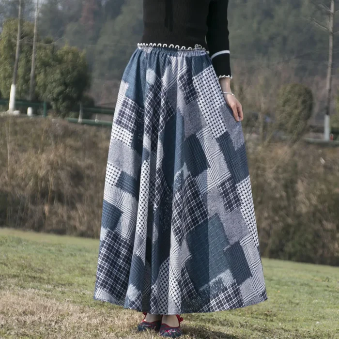 Y2k Skirt Fashion Clothes Long Skirts Women Clothing Casual Vintage Elegant Summer Ethnic Style Cotton Linen Bohemian Streetwear