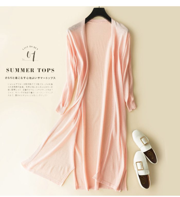 SEDUTMO Summer Long Kimono Women Knitted Cardigan Blouse Thin Autumn Boho Tops Oversize Beach Shirt ED811