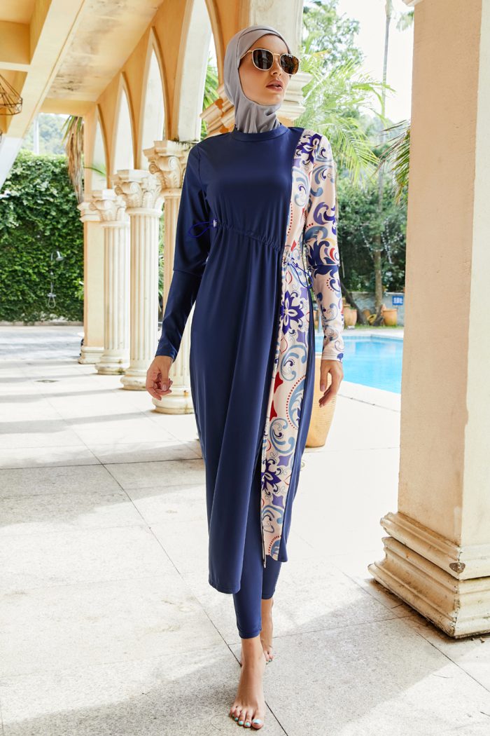 Burkini Muslim Swimwear 2023 Swimming Suit For Women Modest Swimsuit Islamic Clothing Sets Fashion Long Dress Turban Full Cover