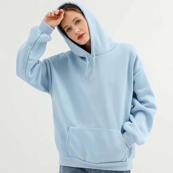 Women's Solid Color Hoodies 2023 Autumn Winter Lazy Style Loose Hoodie Fashion Jogger Clothing Hooded Tops Casual Y2k Sweatshirt
