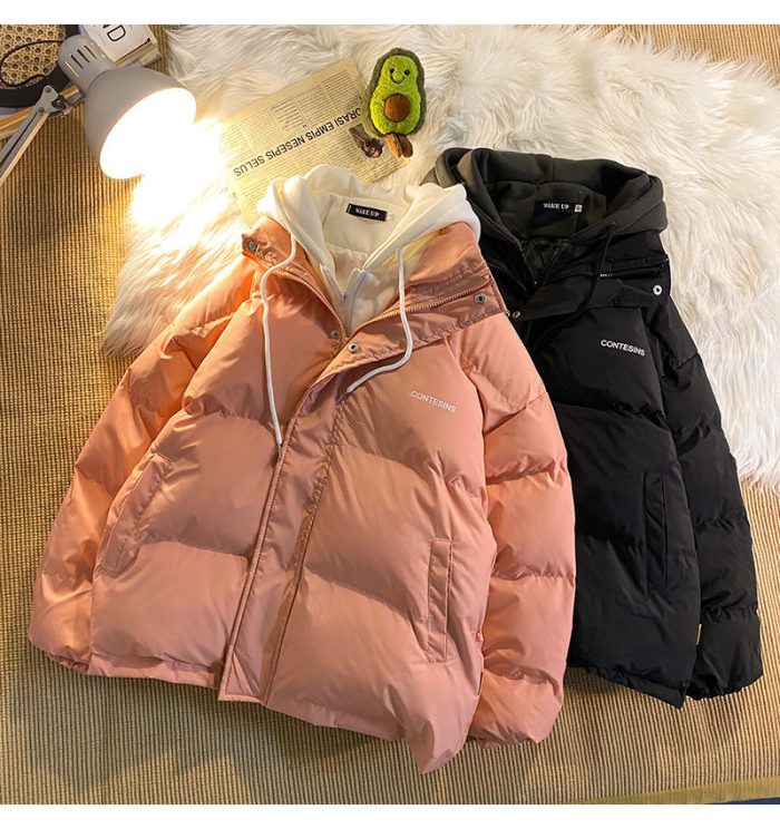 Winter leisure cotton clothes women Y2K multi-functional fake two pocket zipper down jacket thick coat Korean version winter new