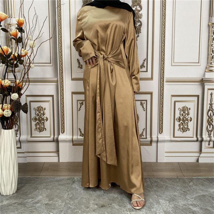 2 Piece Abaya Set Flare Sleeves Kimono&Wrap Front Long Dress Muslim Woman Dubai Islamic Clothing Hijabi Modest Outfits Ramadan