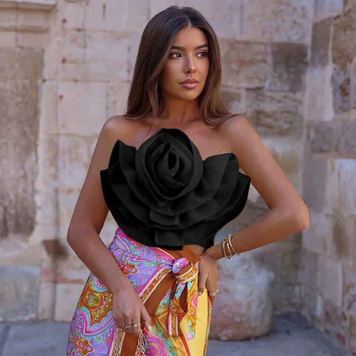 Mesh Yellow Rose Floral Top Autumn Winter Fashion Sleeveless Crop Tops Sets Party Women 2022 Blusas Mujer Rose Floral Tank Top